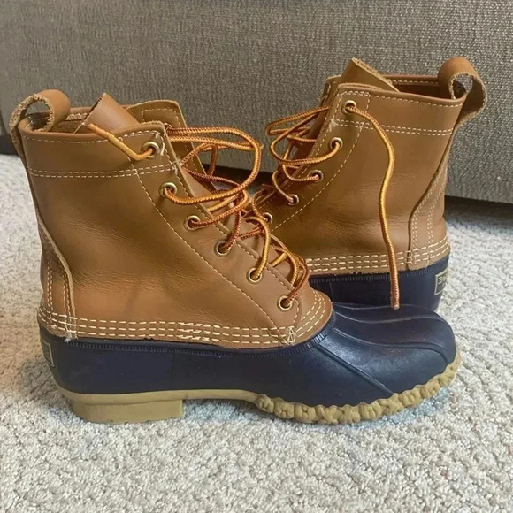 LL Bean Bean Boots, duck boots, classic, signature, maine hunting shoe Navy sz 8 - Picture 6 of 7